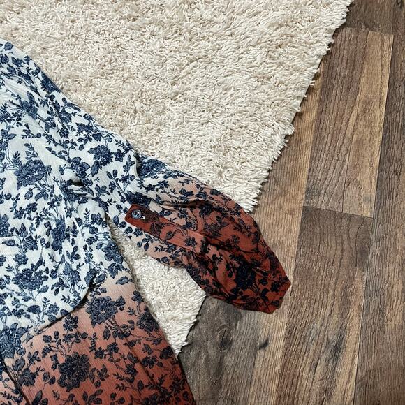 Gimmicks by BKE Vintage-Inspired Boho Cottagecore Floral Ombre Peasant Blouse - Picture 4 of 7